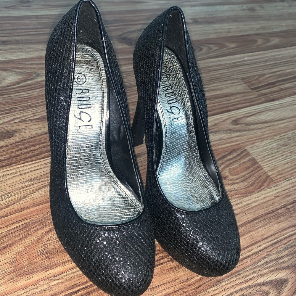 Black glittery heels